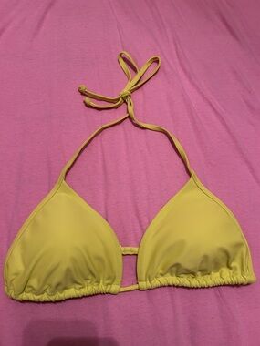 aerie Neon Green/Yellow Triangle Bikini Top